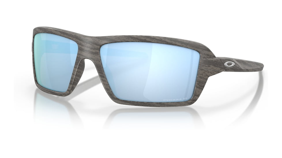 Oakley OO9129 Cables Sunglasses - Mens, Woodgrain Frame, Prizm Deep Water Polarized Lens, 63, OO9129-912906-63