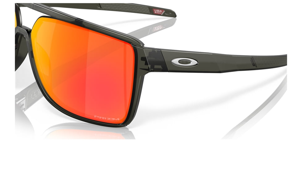 Oakley OO9147 Castel Sunglasses - Mens, Matte Grey Smoke Frame, Prizm Ruby Lens, 63, OO9147-914705-63