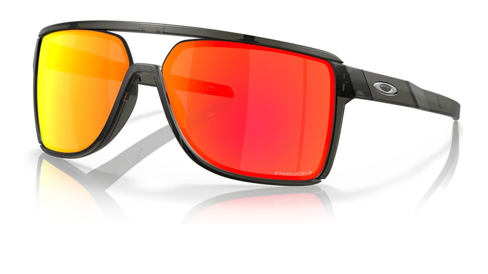 Oakley OO9147 Castel Sunglasses - Men's, Matte Grey Smoke Frame, Prizm Ruby Lens, 63, OO9147-914705-63