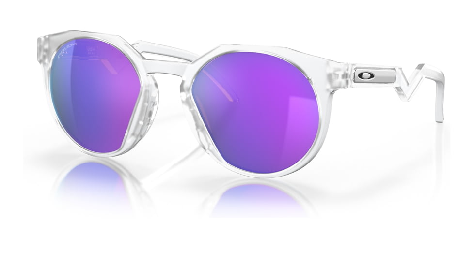 Oakley OO9464A HSTN A Sunglasses - Mens, Matte Clear Frame, Prizm Violet Lens, Asian Fit, 52, OO9464A-946402-52