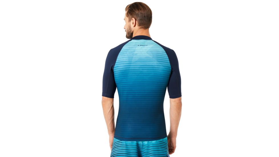 Oakley Rashguard Short Sleeve Tee - Mens, Fathom, Large, 482399-6AC-L