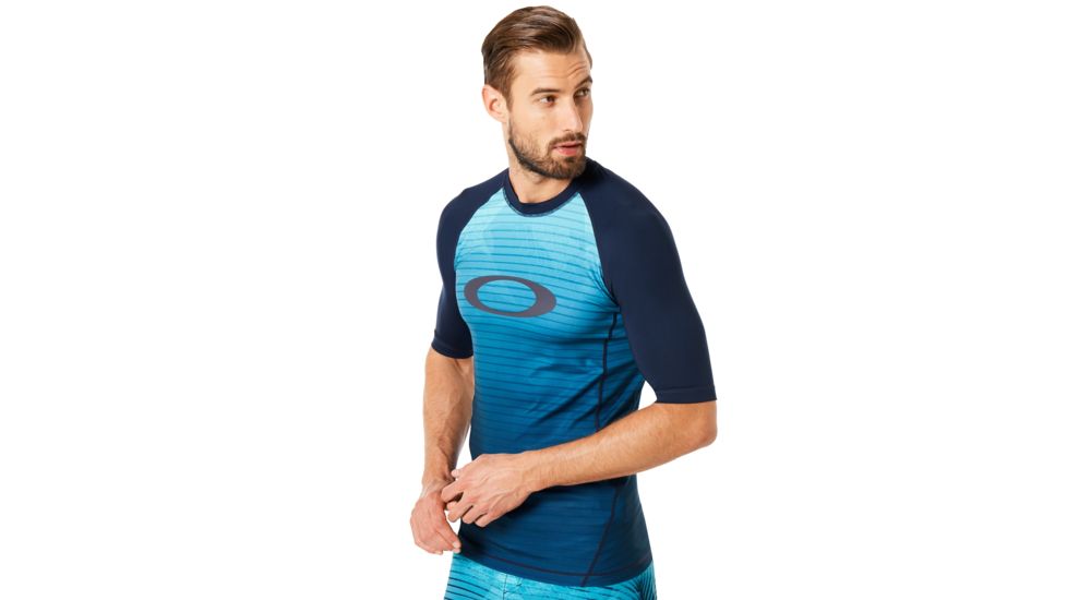 Oakley Rashguard Short Sleeve Tee - Mens, Fathom, Large, 482399-6AC-L