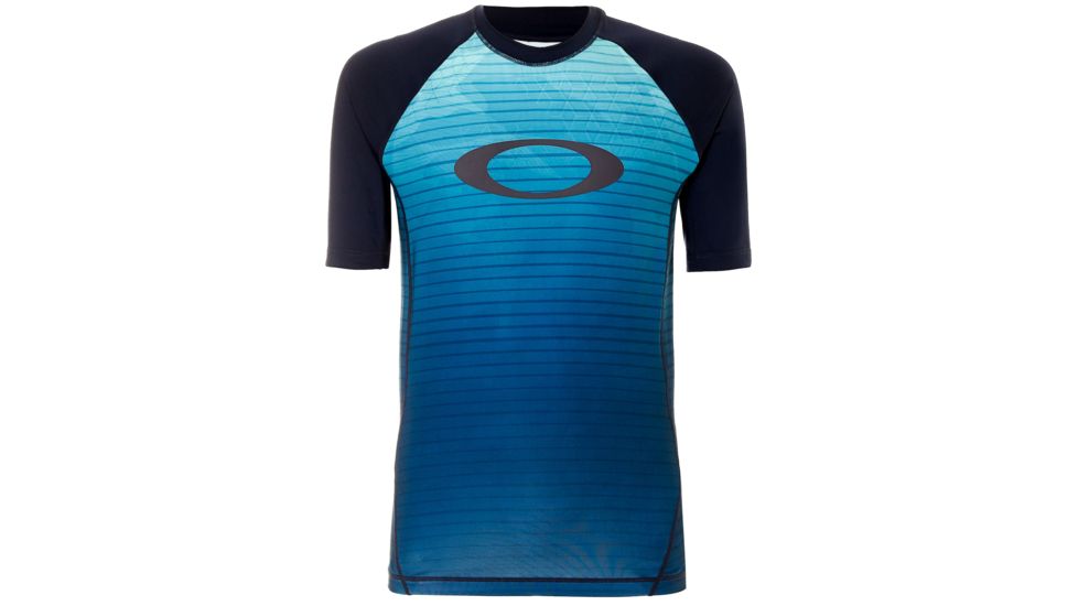 Oakley Rashguard Short Sleeve Tee - Mens, Fathom, Large, 482399-6AC-L