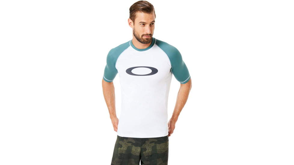 Oakley Short Sleeve Rashguard Tee - Mens, White, Extra Small, 482399-100-XS