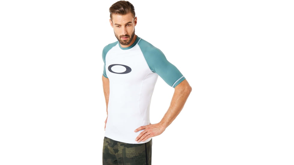 Oakley Short Sleeve Rashguard Tee - Mens, White, Extra Small, 482399-100-XS