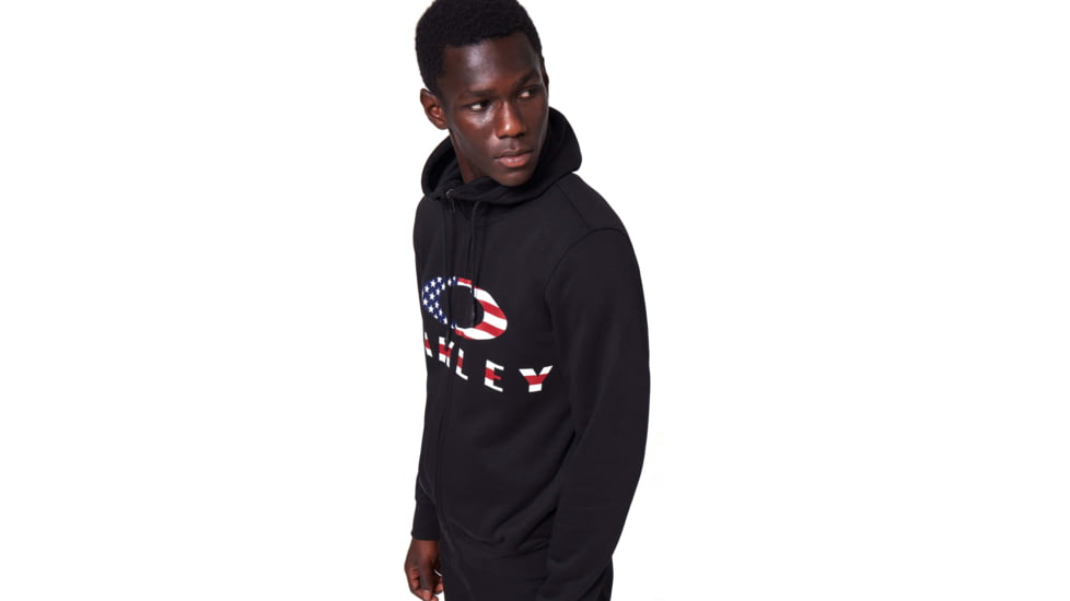 Oakley SI Bark FZ Hoodie - Mens, Black/American Flag, XL, 461643-01VXL-XL