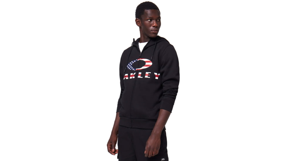 Oakley SI Bark FZ Hoodie - Mens, Black/American Flag, XL, 461643-01VXL-XL