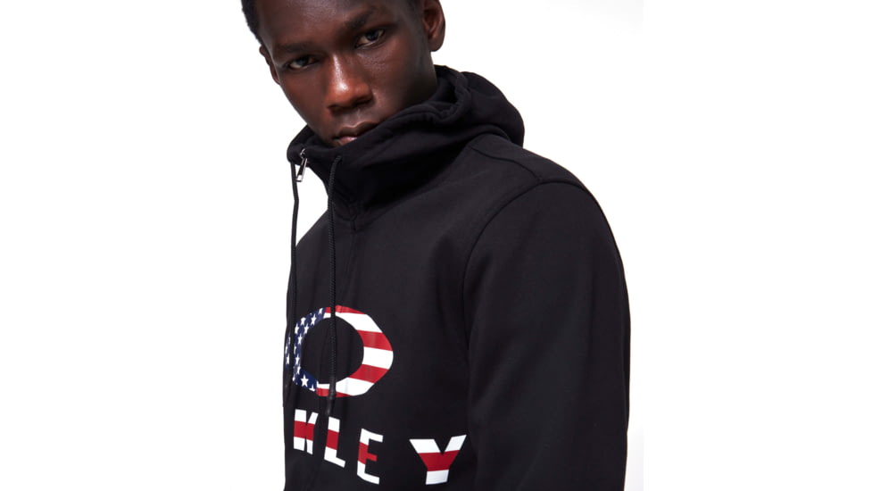 Oakley SI Bark FZ Hoodie - Mens, Black/American Flag, XL, 461643-01VXL-XL