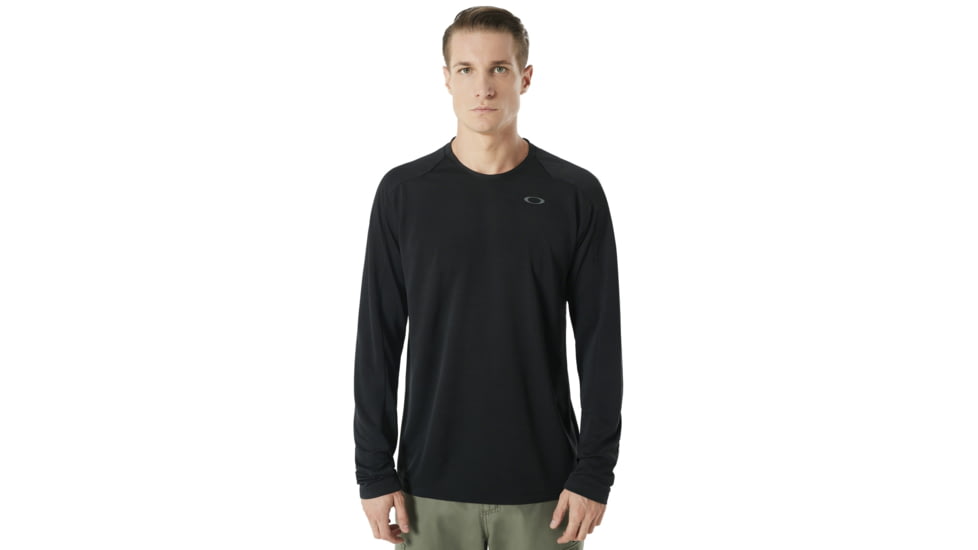 Oakley Enhance Long Sleeve Crew 8.7.02 - Mens, Blackout, Large, 434249-02E-L