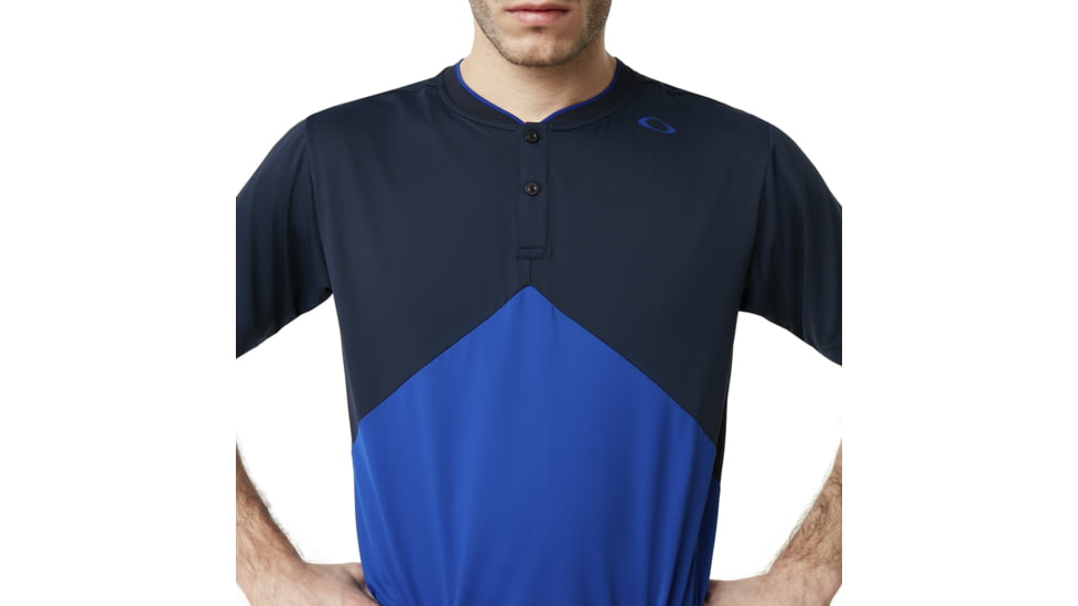 Oakley SI Enhance Slant Short Sleeve Henley 9.0 - Mens, Fathom, Medium, 457723-6AC-M