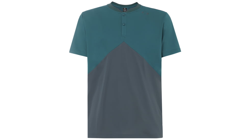 Oakley SI Enhance Slant Short Sleeve Henley 9.0 - Mens, Petrol, Large, 457723-9PE-L