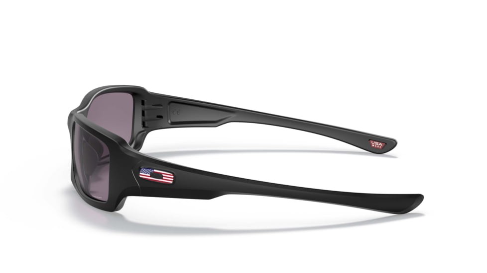 Oakley SI Fives Squared Sunglasses, Matte Black/USA Flag Frame, Prizm Gray Lens, OO9238-3554