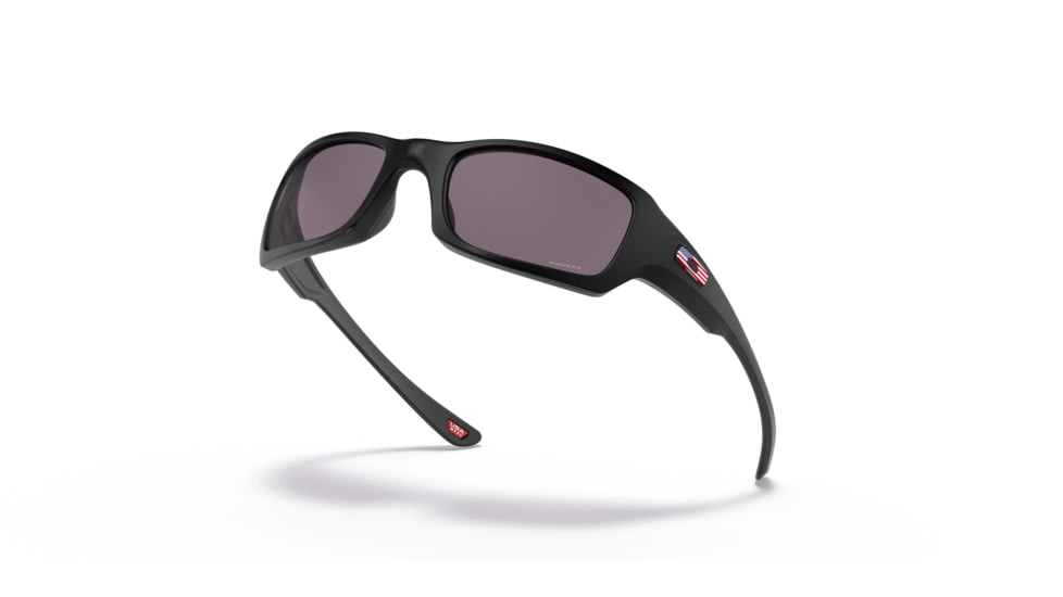 Oakley SI Fives Squared Sunglasses, Matte Black/USA Flag Frame, Prizm Gray Lens, OO9238-3554