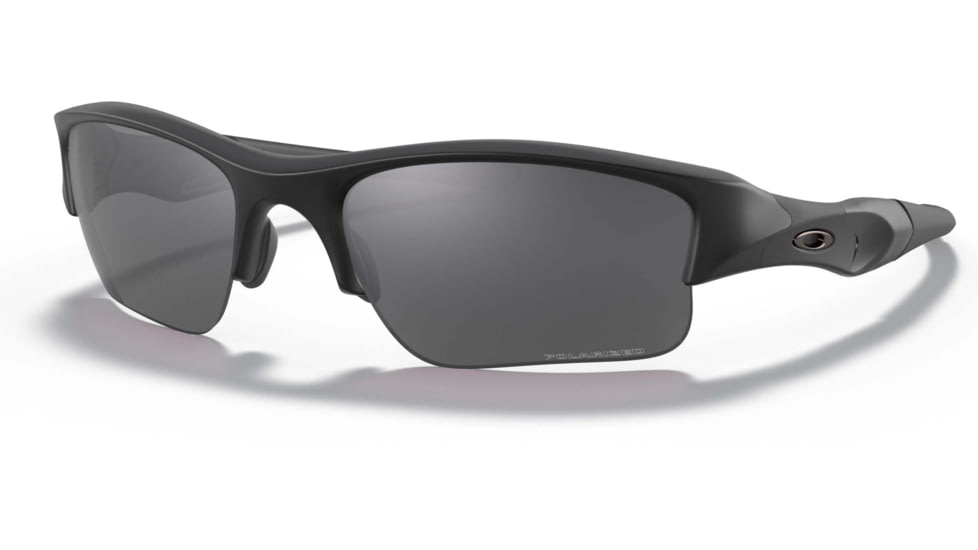 Oakley SI Flak Jacket XLJ Sunglasses, Matte Black Frame, Gray Polarized Lens, 11-435