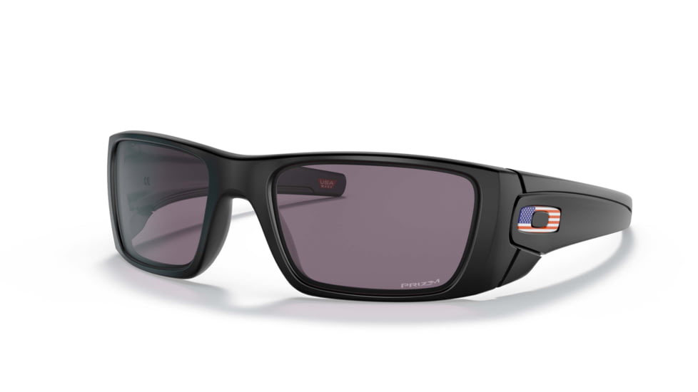 Oakley SI Fuel Cell Collection Sunglasses, Matte Black/USA Flag Frame, Prizm Gray Lens, OO9096-L560