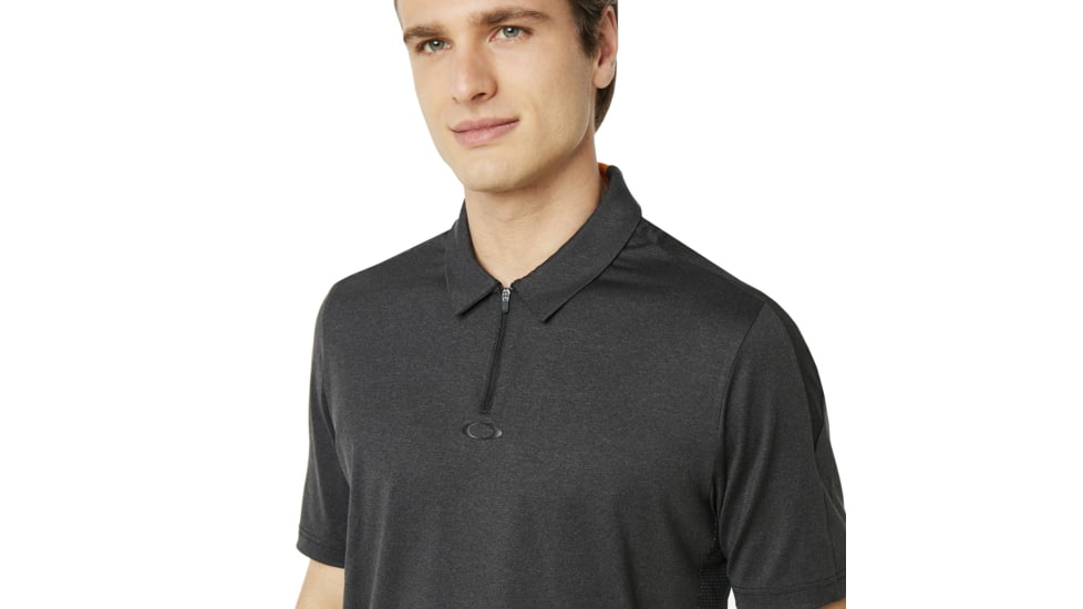 Oakley SI Perf Ellipse Golf Polo Short Sleeve - Mens, Jet Black Heather, Small, 434340-01S-S
