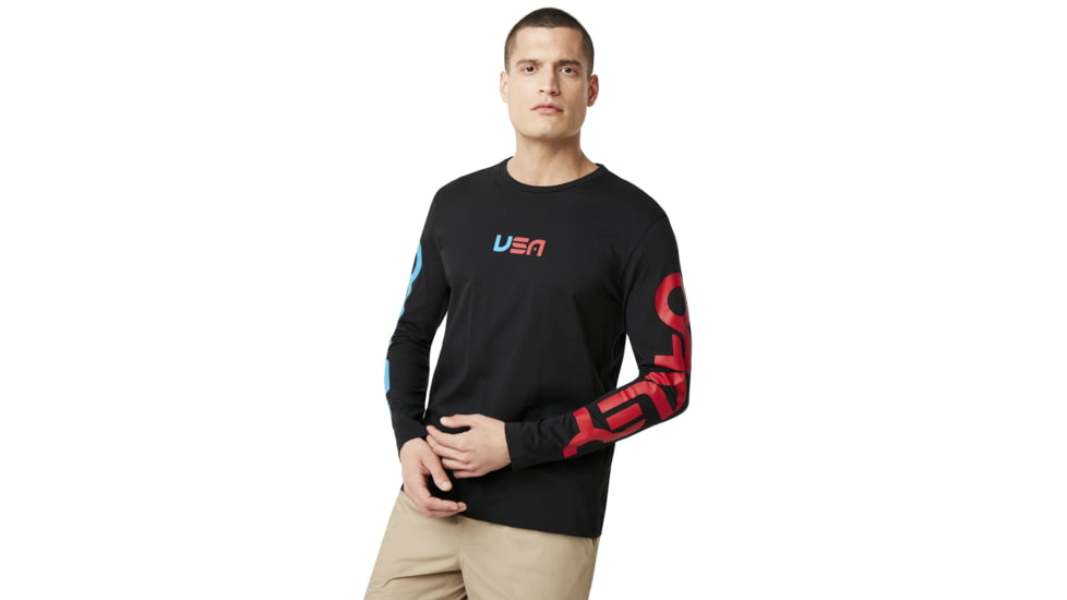 Oakley SI Usa Star Ls Tee - Mens, Blackout, Extra Small, 457567-02E-XS