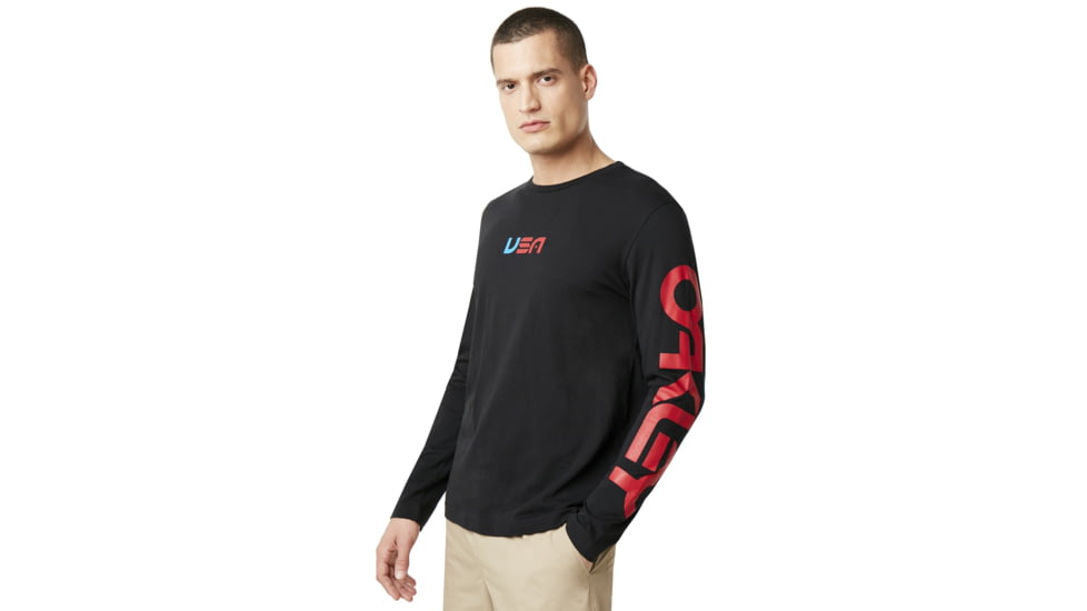 Oakley SI Usa Star Ls Tee - Mens, Blackout, Extra Small, 457567-02E-XS