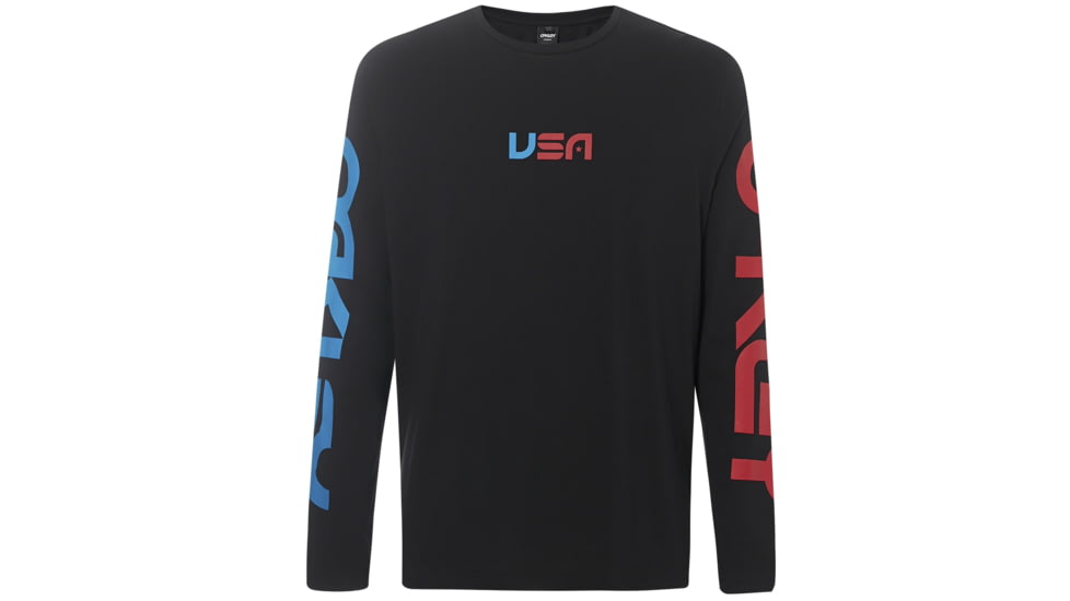 Oakley SI Usa Star Ls Tee - Mens, Blackout, Extra Small, 457567-02E-XS