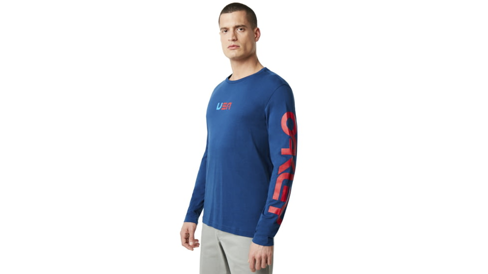 Oakley SI Usa Star Ls Tee - Mens, Dark Blue, 3XL, 457567-609-XXXL