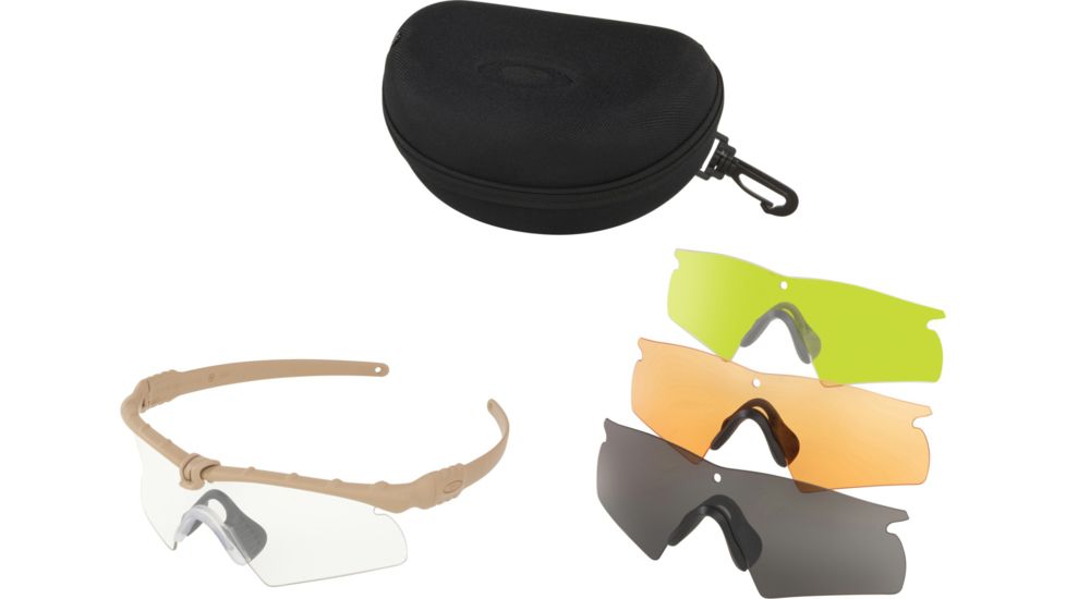 Oakley Standard Issue Ballistic M-Frame 3.0 Hybrid 4 Lens Array Safety Glasses, Desert Tan w/Clear, OO9146-28