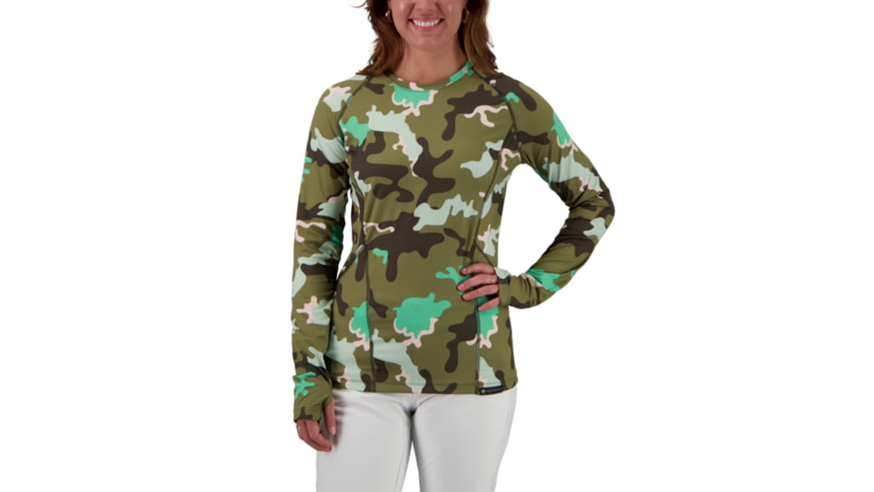 Obermeyer Discover Crew Top - Womens, Saguaro Camo, Large, 19032-21131-L