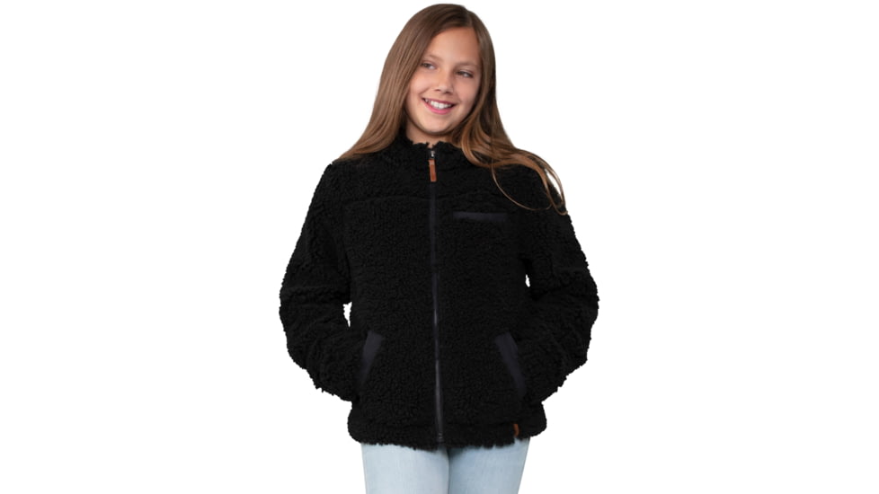Obermeyer TG Amelia Sherpa Jacket - Girls, Large, Black, 37023-16009-L