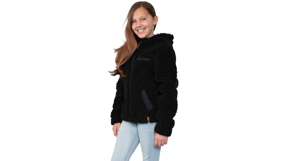 Obermeyer TG Amelia Sherpa Jacket - Girls, Large, Black, 37023-16009-L