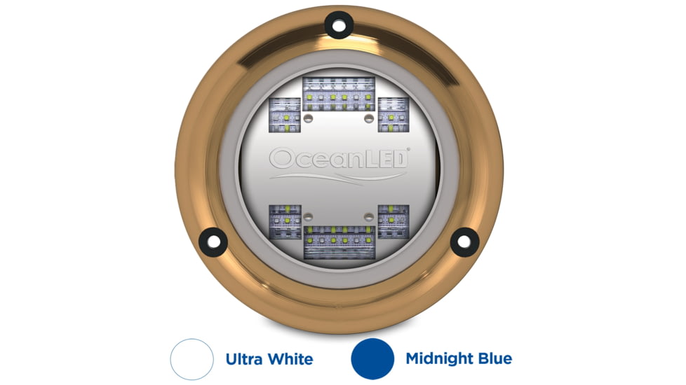 OceanLED Sport S3124S Underwater LED Light, Ultra White/Midnight Blue, 012103BW