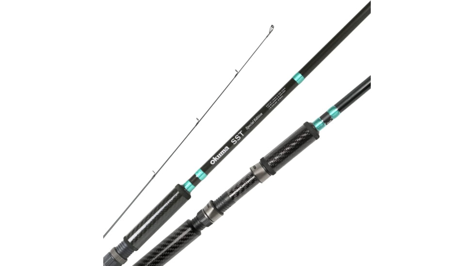 Okuma SST A Series Special Edition Light Spinning Rod with Carbon Grip, 4 - 10 lbs, 1/8 - 3/4oz, 2 Piece, 70, SST-S-702L-SE-CGa