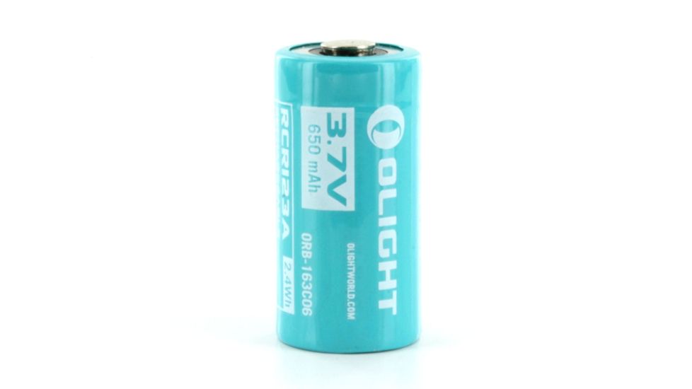 Olight 16340 650mAh 3.7V Protected Lithium Ion Li-ion Button Top Battery for S10R III and H1R, Blue OLIGHT-16340-650MAH-S10RIII