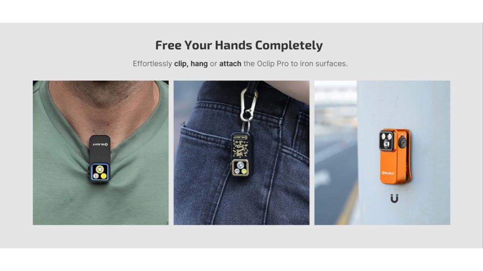 Olight Oclip Pro Lithium Ion 500 Lumens LED Flashlight, Black, Oclip Pro