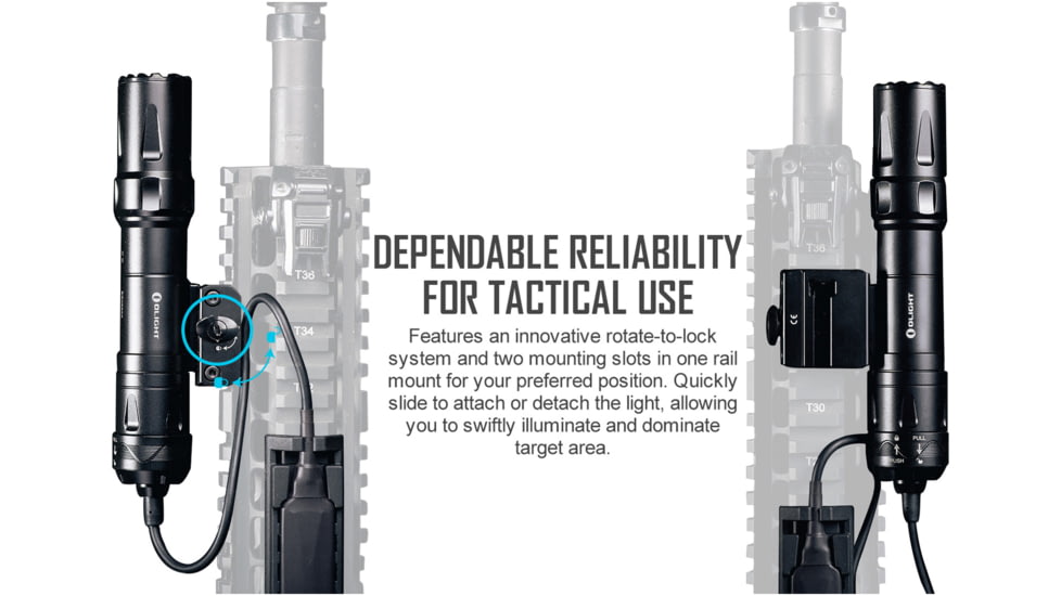 Olight Odin Rechargeable LED Flashlight, Natural White, 2000 Lumens, Black, FL-OL-ODIN-BK