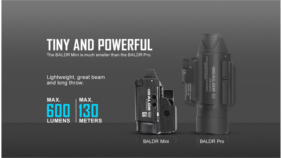 Olight Baldr Mini 600 Lumens LED Flashlight with Green Laser Sight