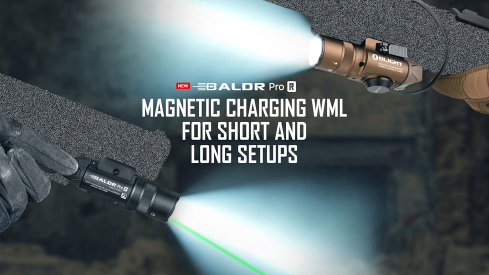 Olight Baldr Pro R 1350 Lumens LED Rechargeable Flashlight and Green Laser Combo