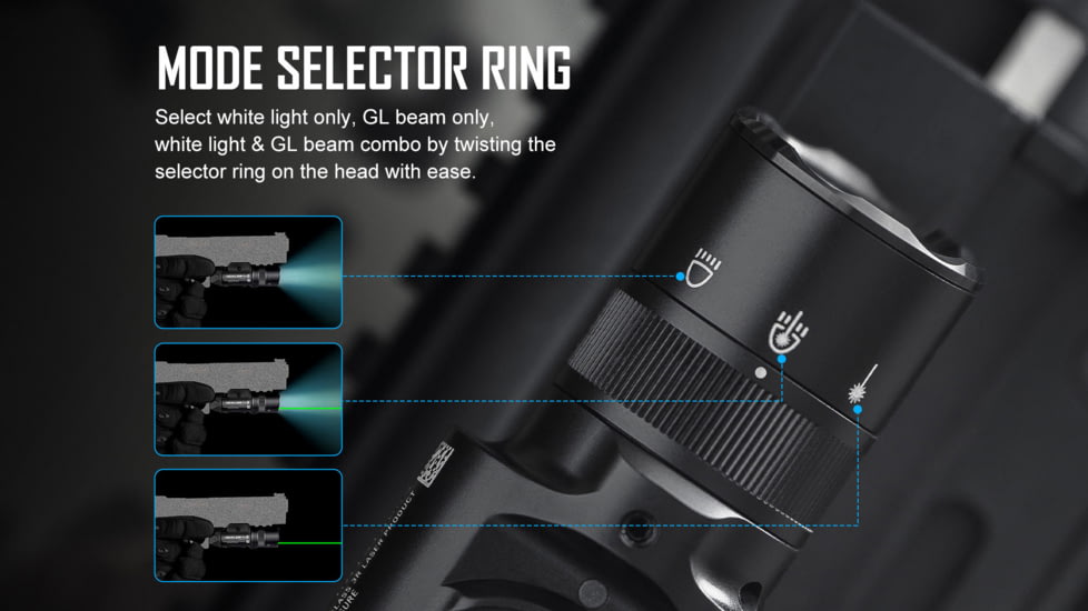 Olight Baldr Pro R 1350 Lumens LED Rechargeable Flashlight and Green Laser Combo