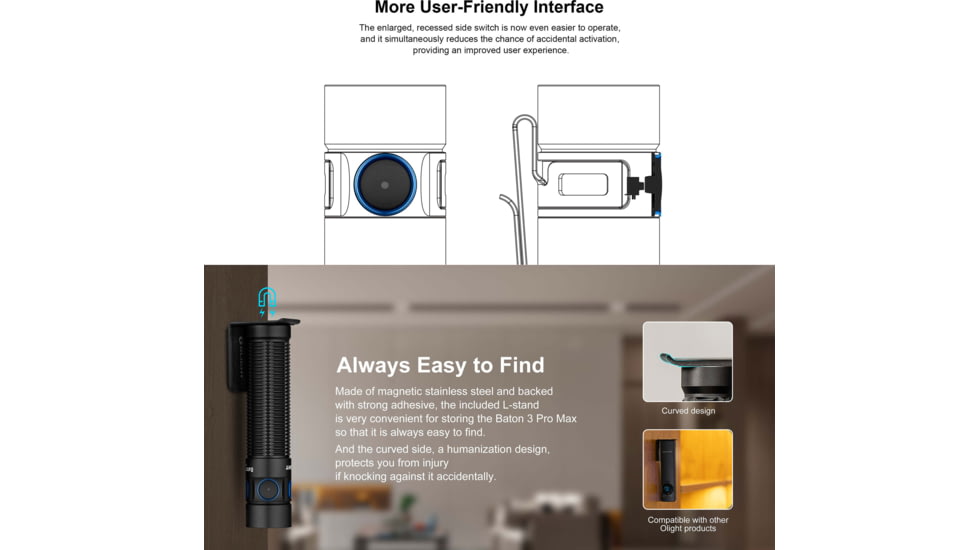 Olight Baton 3 Pro Max 2500 Lumens LED Rechargeable EDC Flashlight