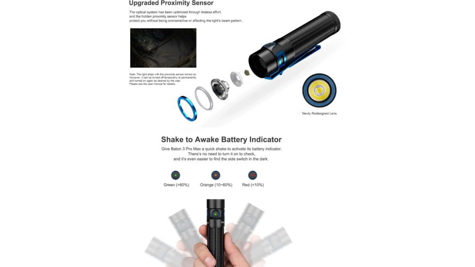 Olight Baton 3 Pro Max 2500 Lumens LED Rechargeable EDC Flashlight