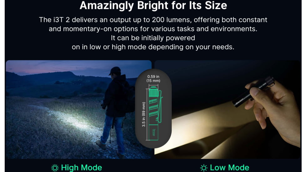 Olight i3T 2 200 Lumens LED EDC Flashlight