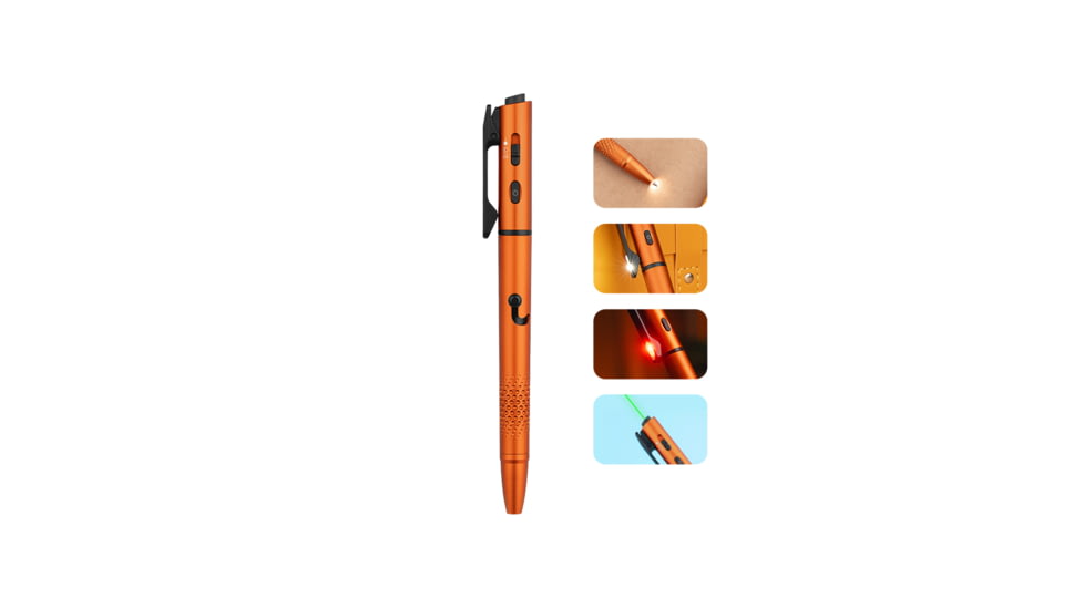 Olight O Pen 3 EDC Pen with Tip and Clip Lights and Green Laser Pointer