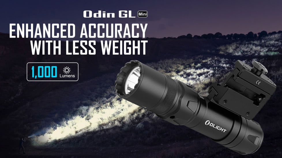Olight Odin GL Mini 1000 Lumens LED Rechargeable Rail Mount Flashlight w/Green Beam Combo