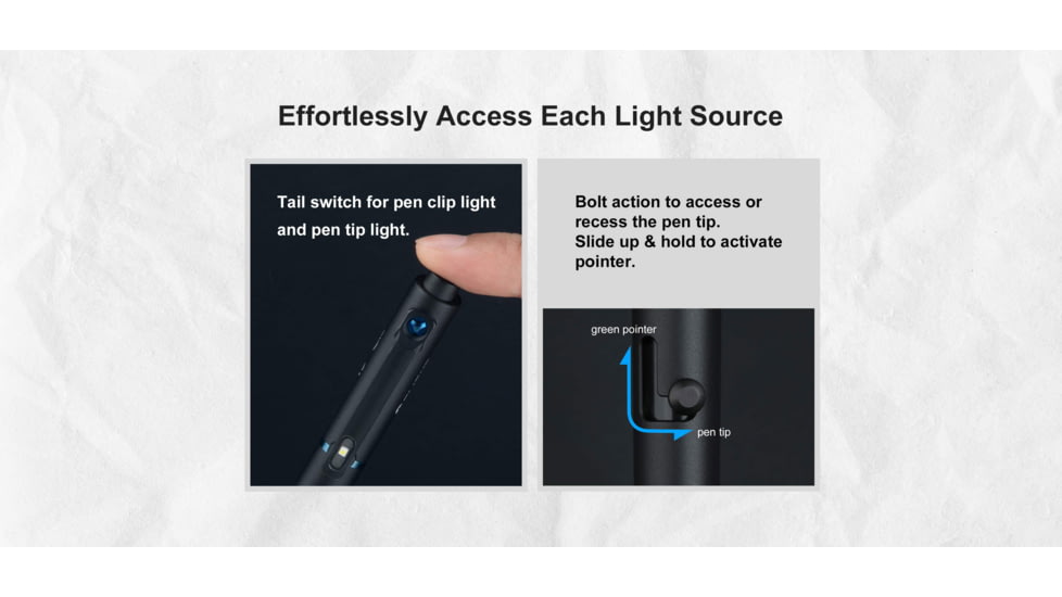 Olight OPen 120 Lumens LED Glow EDC Pen with Flashlight and Green Laser