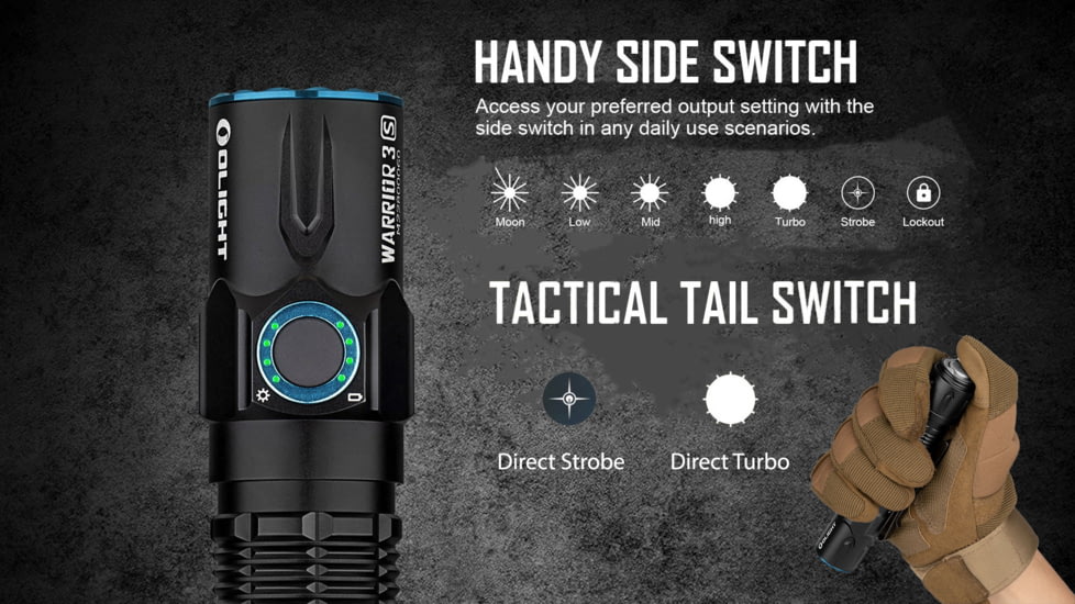 Olight Warrior 3S 2300 Lumens LED Rechargeable Tactical Flashlight