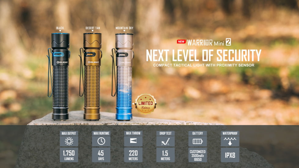 Olight Warrior Mini 2 1750 Lumens LED Rechargeable EDC Flashlight