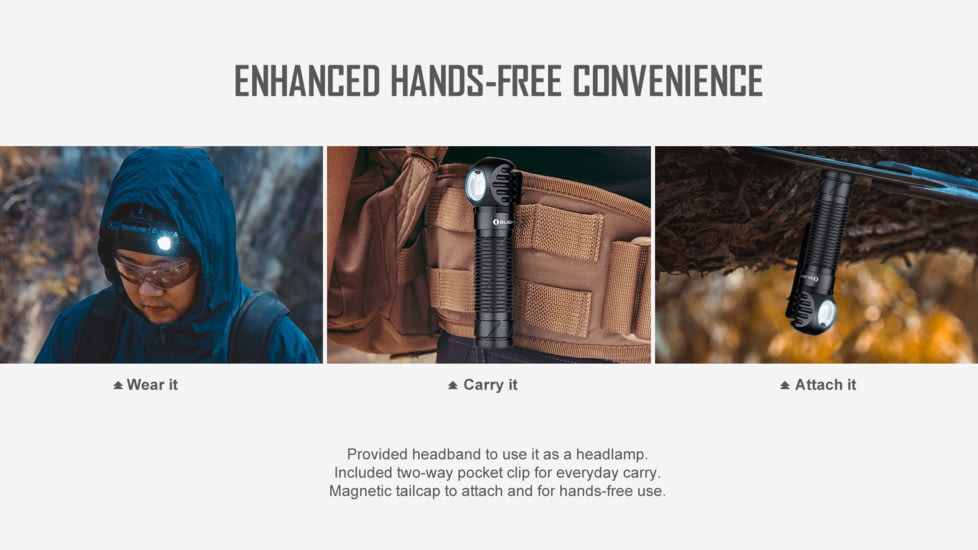 Olight Perun 2 Rechargeable LED Headlamp, Cool White, 2000 Lumenss, Black, FL-OL-PERUN2-BK