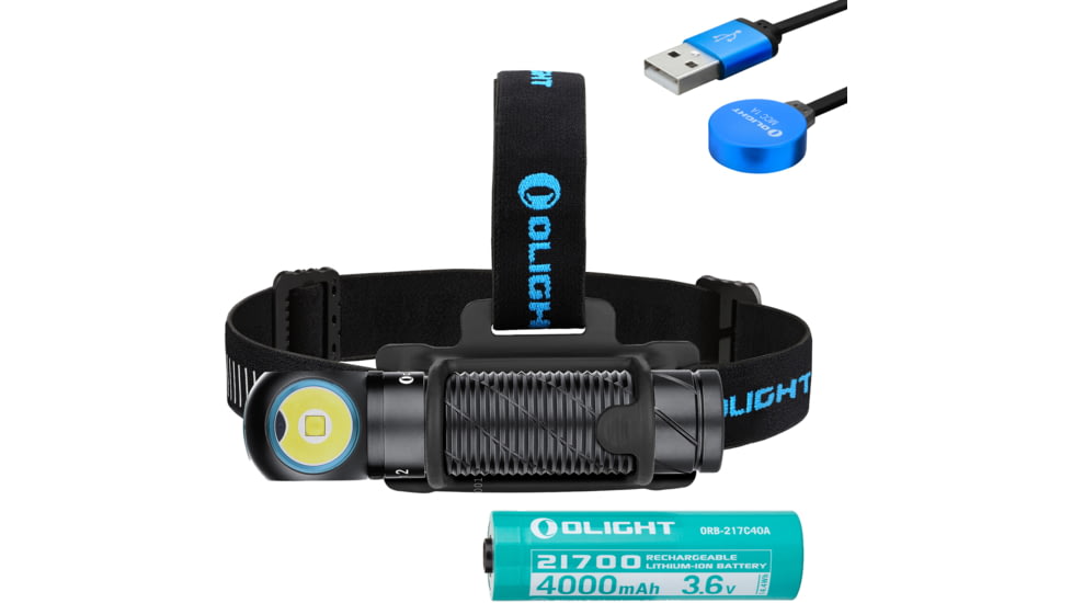 Olight Perun 2 Rechargeable LED Headlamp, Cool White, 2000 Lumenss, Black, FL-OL-PERUN2-BK
