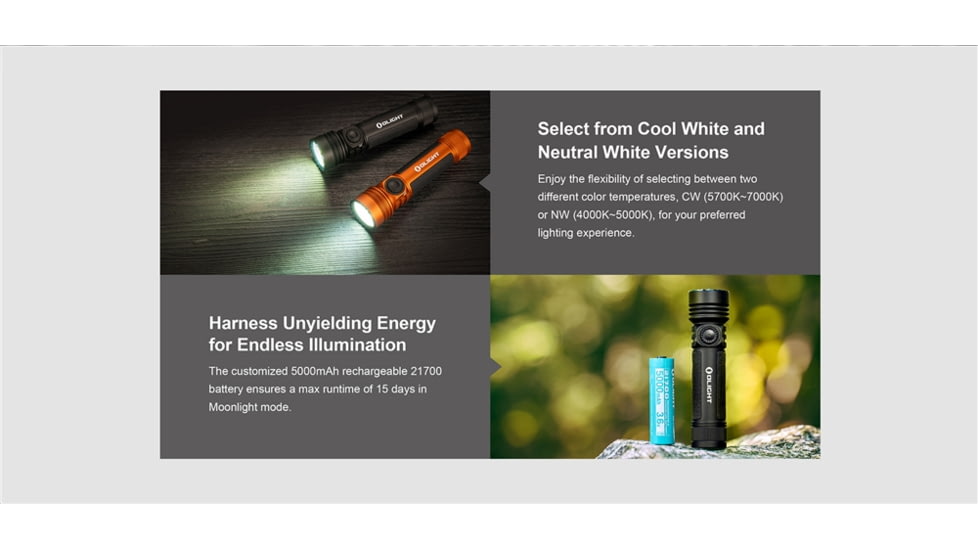 Olight Seeker 4 Pro CW LED Rechargeable Flashlight, 4600 Lumen, Black, FL-OL-SEEKER4PRO