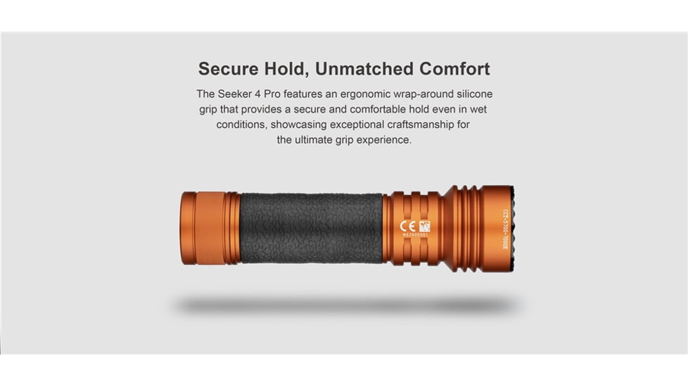 Olight Seeker 4 Pro CW LED Rechargeable Flashlight, 4600 Lumen, Black, FL-OL-SEEKER4PRO