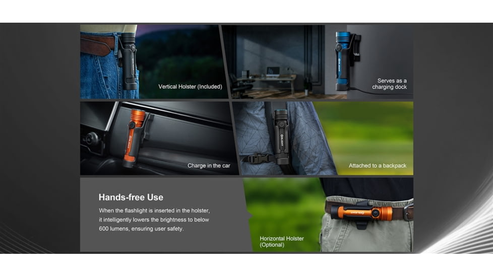 Olight Seeker 4 Pro CW LED Rechargeable Flashlight, 4600 Lumen, Black, FL-OL-SEEKER4PRO