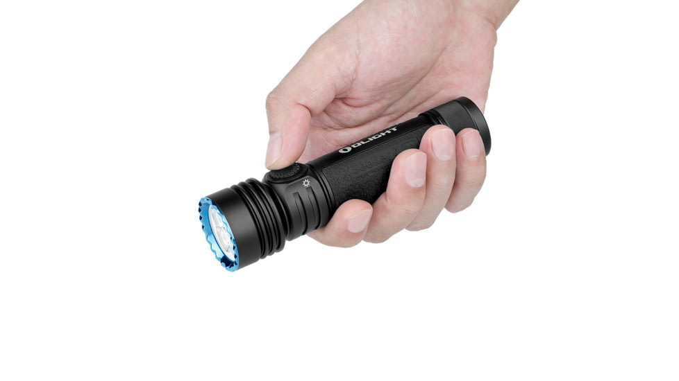 Olight Seeker 4 Pro CW, Rechargeable Handheld Flashlight, 4,600 Lumens, Black, Includes Holster, SEEKER4PROMTBKCW